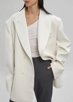 The Frankie Shop Sadie Oversized Double Breasted Blazer Cream Best