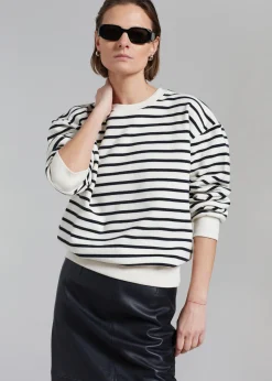 The Frankie Shop Saint Stripe Sweater Black/White Stripe