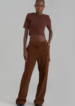 The Frankie Shop Saks Potts Rose Pants Chocolate Clearance