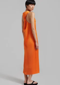 The Frankie Shop Samsoe Samsoe Ellie Dress Russet Orange Hot