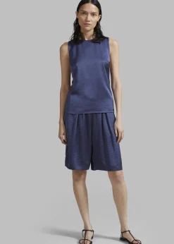 The Frankie Shop Samsoe Samsoe Ellie Top Nightshadow Blue New
