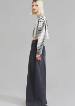 The Frankie Shop Sasha Wide Leg Jeans Dark Grey