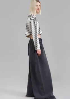 The Frankie Shop Sasha Wide Leg Jeans Dark Grey