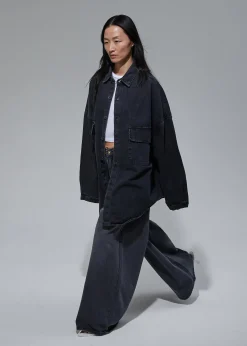 The Frankie Shop Sasha Wide Leg Jeans Dark Grey