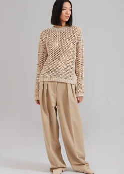 The Frankie Shop Sedona Net Top Beige Online