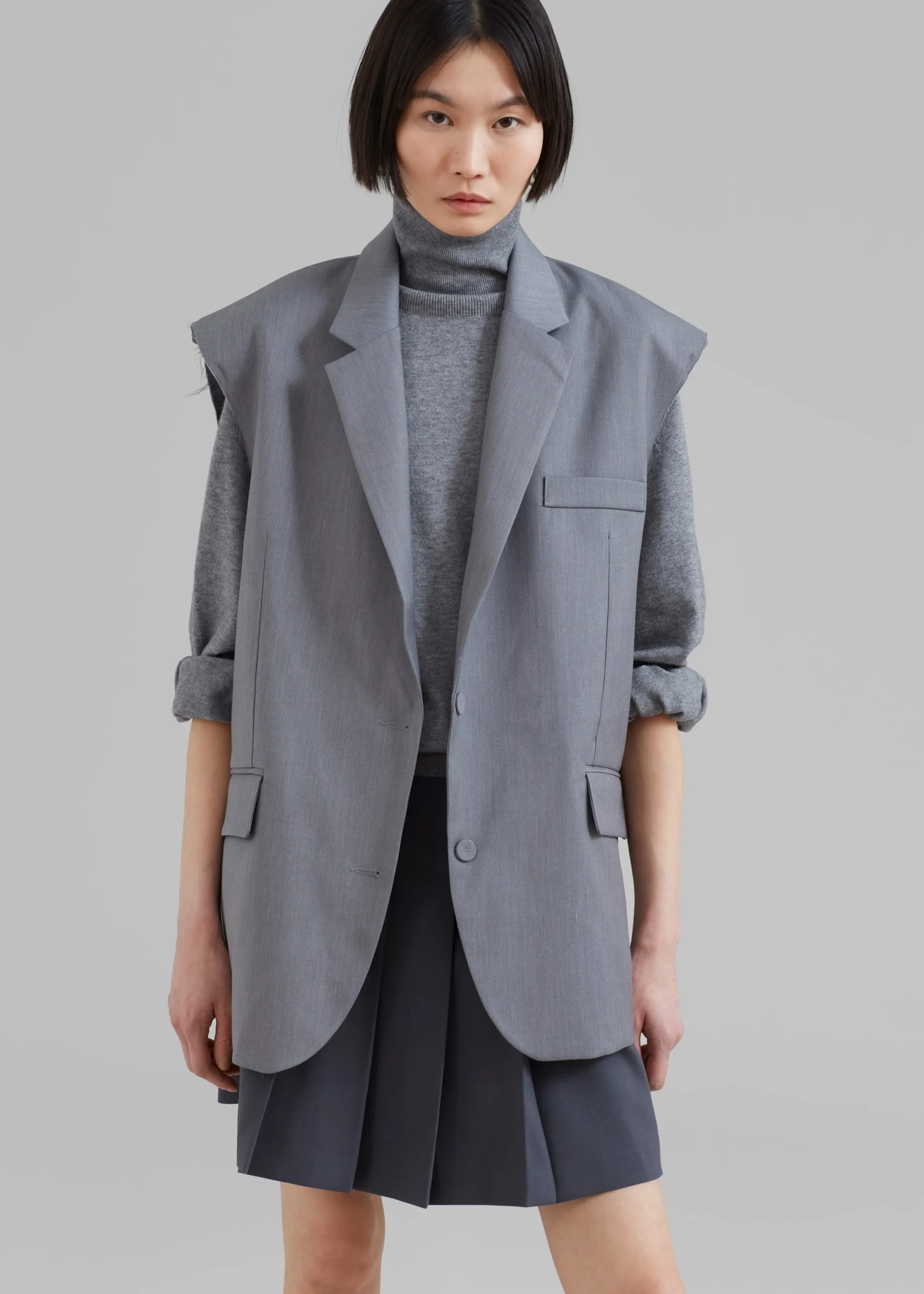 The Frankie Shop Senol Blazer Vest Grey Discount