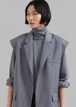 The Frankie Shop Senol Blazer Vest Grey Discount