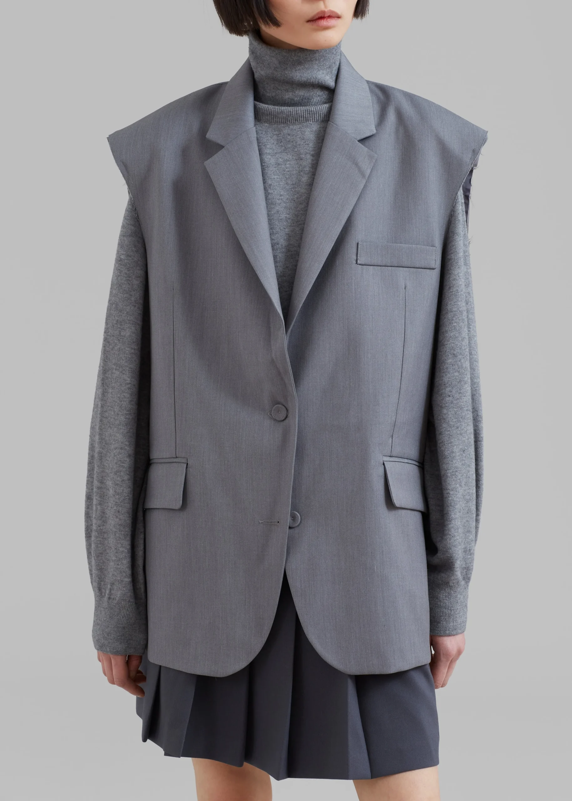 The Frankie Shop Senol Blazer Vest Grey Discount