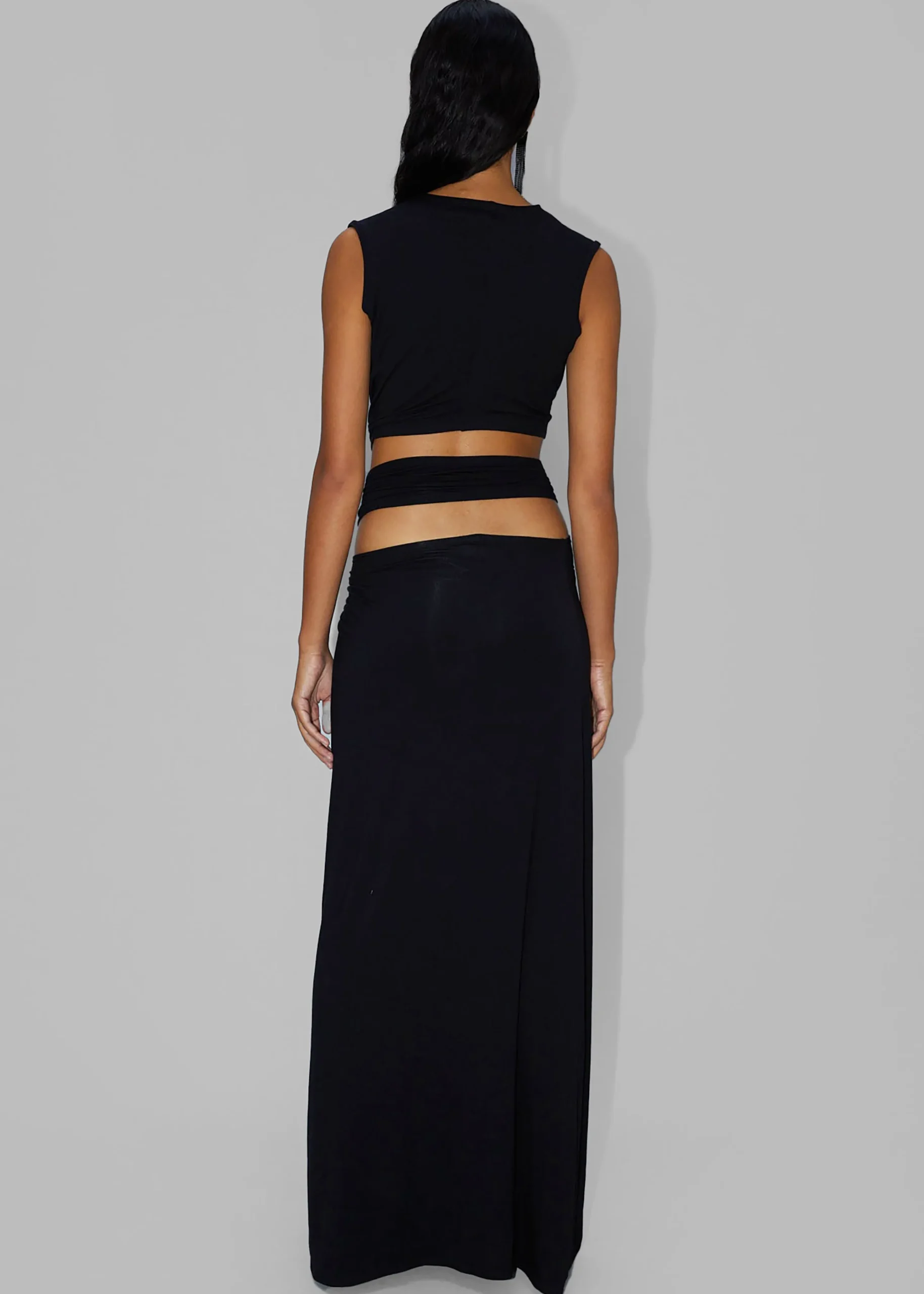 The Frankie Shop Sid Neigum Four Loop Knit Dress Black