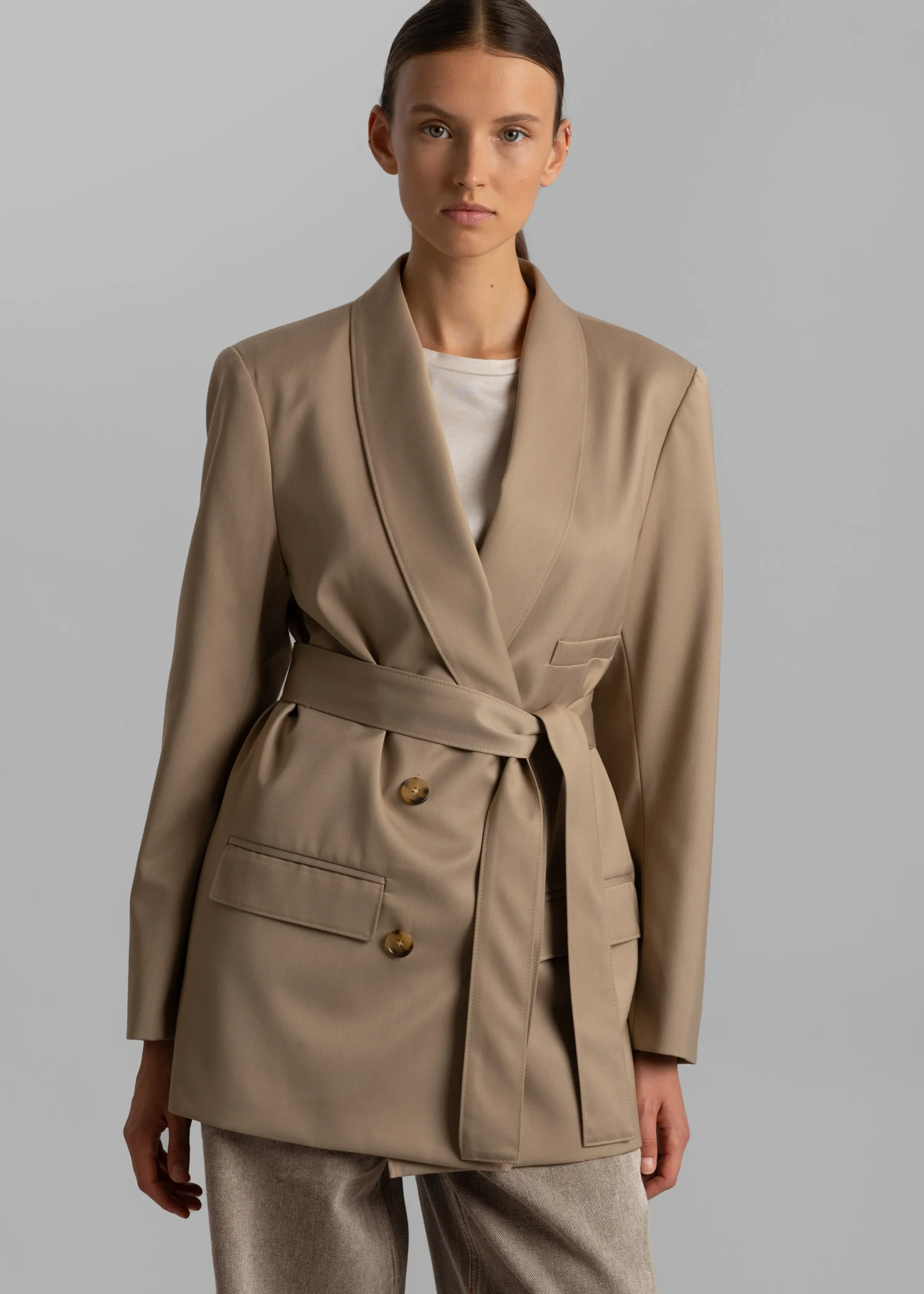 The Frankie Shop Sidonie Blazer Taupe