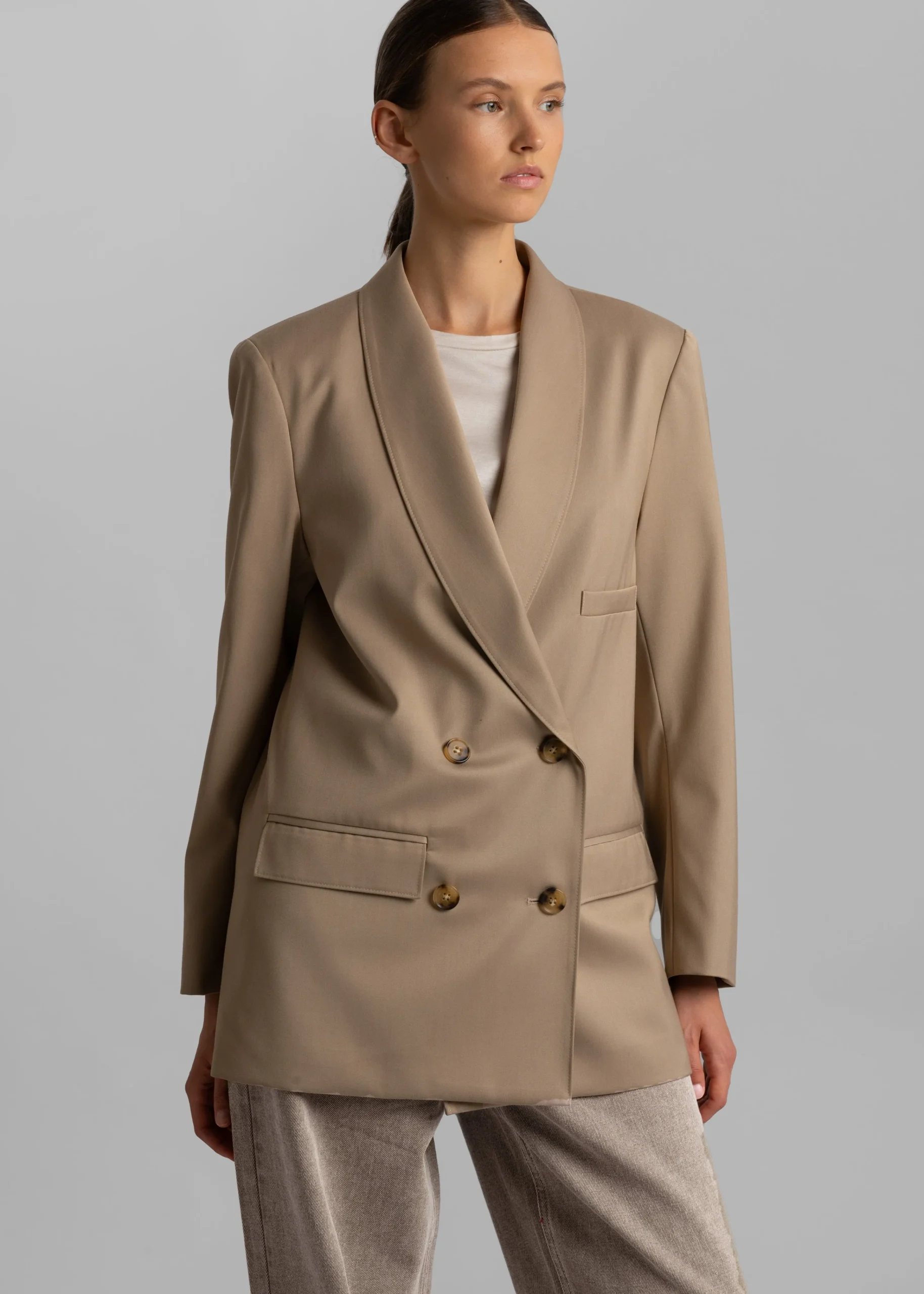 The Frankie Shop Sidonie Blazer Taupe