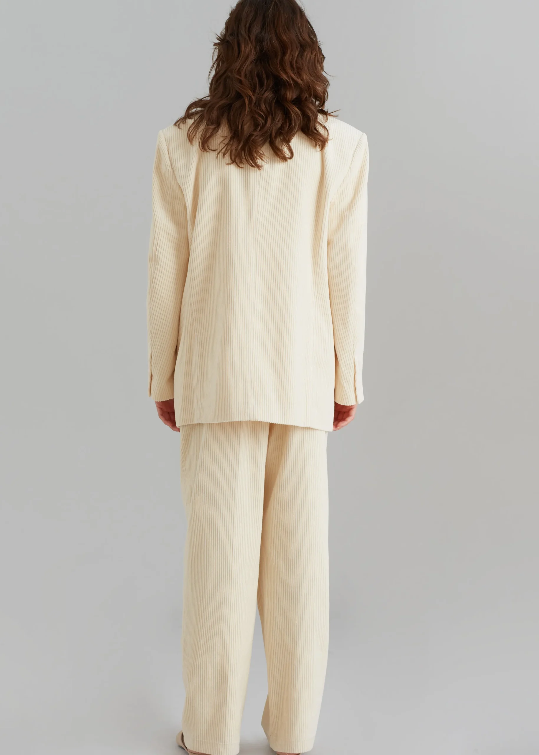 The Frankie Shop Siham Corduroy Blazer Cream Discount