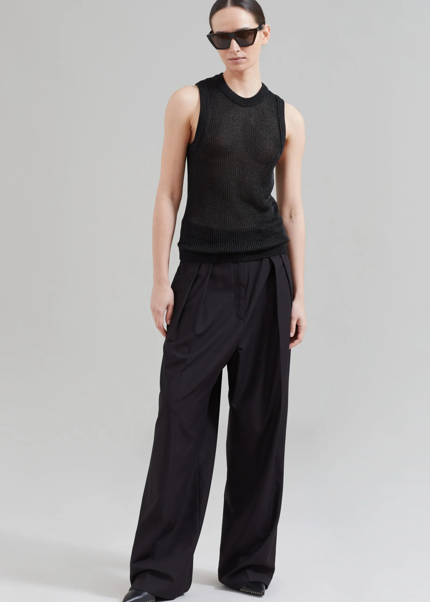 The Frankie Shop Sion Pintuck Trousers Black Sale