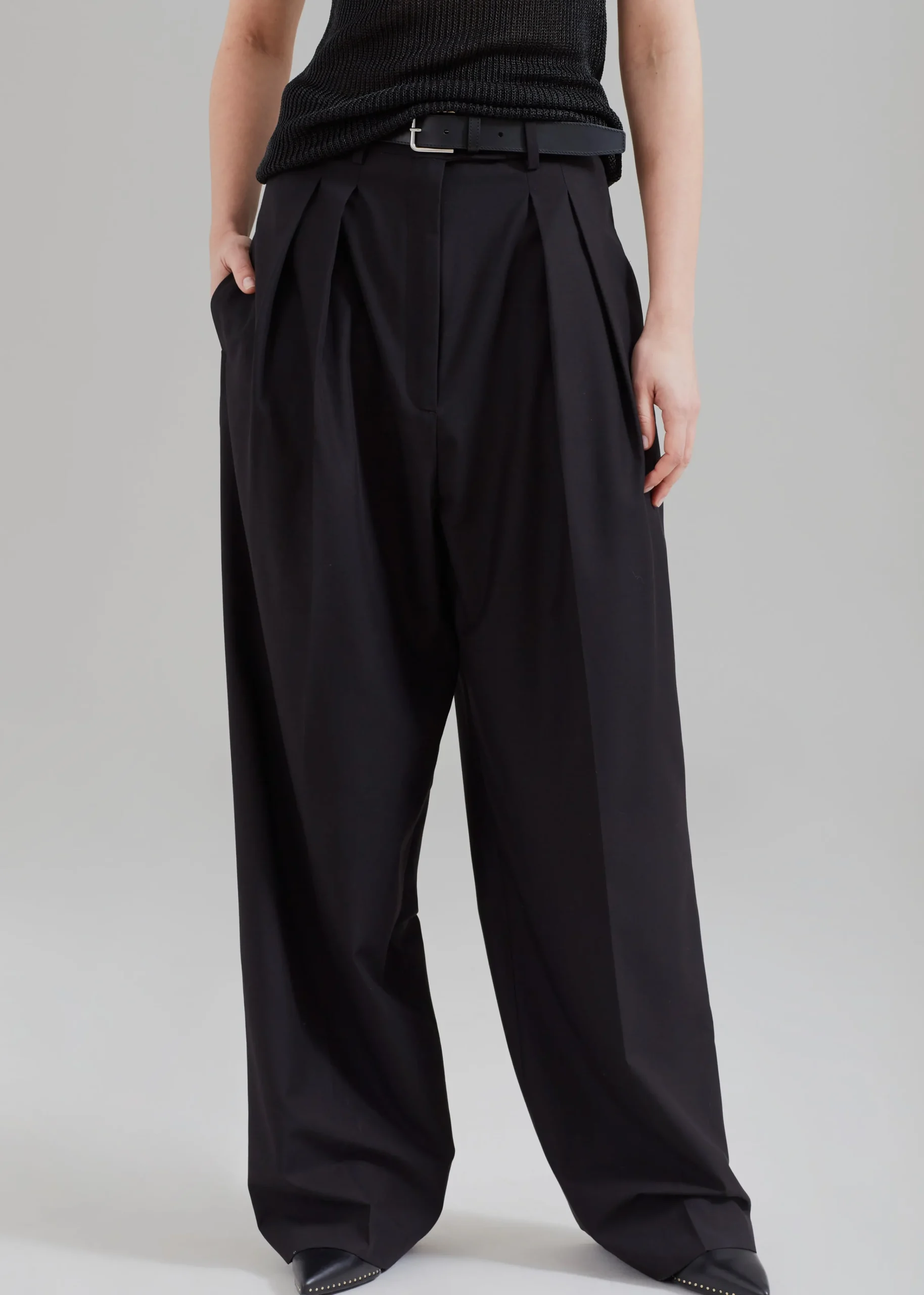 The Frankie Shop Sion Pintuck Trousers Black Sale