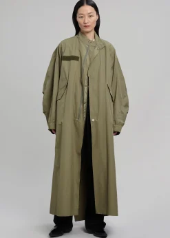 The Frankie Shop Skive Double Layer Parka Olive Hot