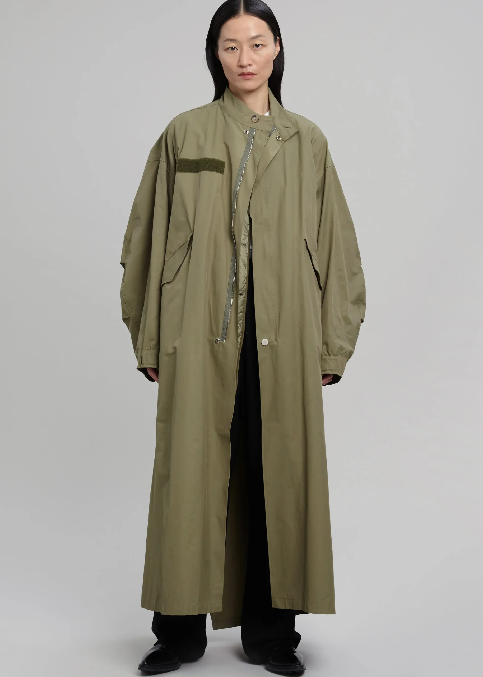 The Frankie Shop Skive Double Layer Parka Olive Hot