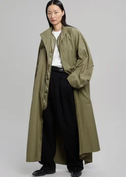 The Frankie Shop Skive Double Layer Parka Olive Hot