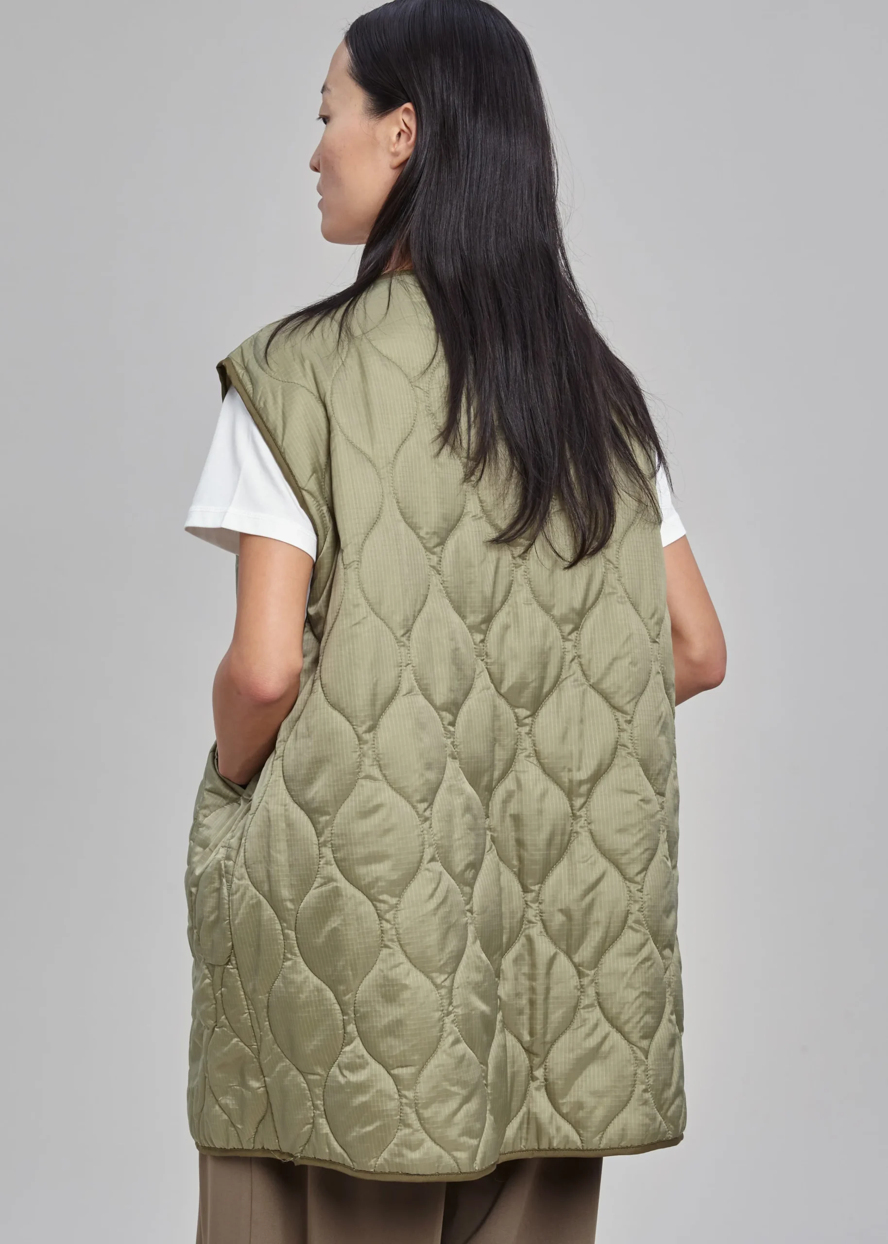 The Frankie Shop Skive Double Layer Parka Olive Hot