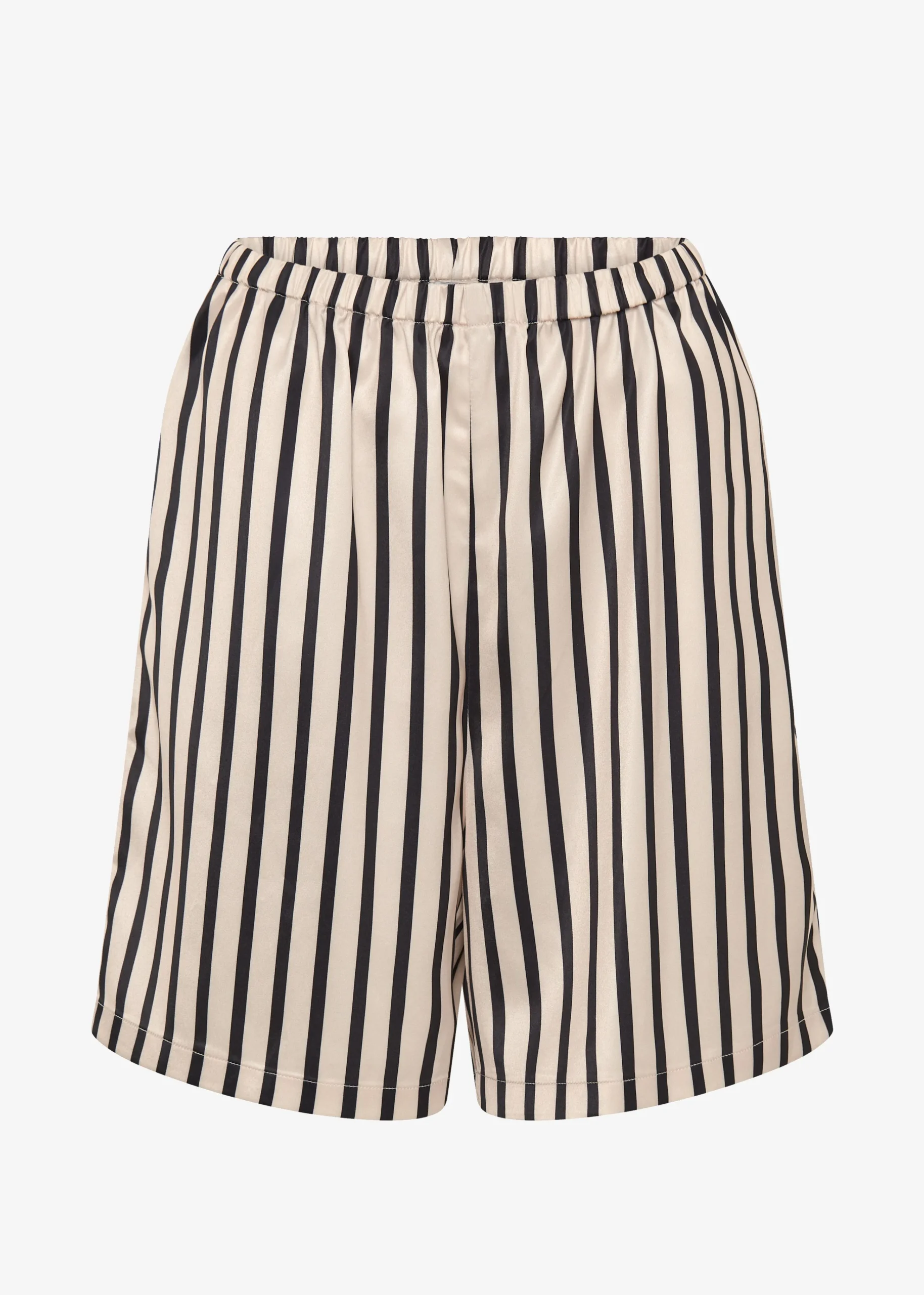 The Frankie Shop Solaqua Silk Shorts Ecru With Black Stripes Outlet