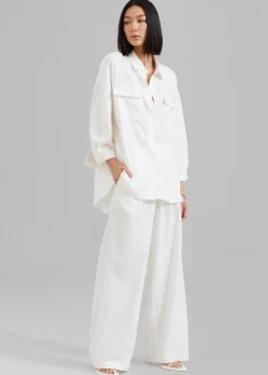 The Frankie Shop Solaqua The Pocket Shirt Ivory Discount