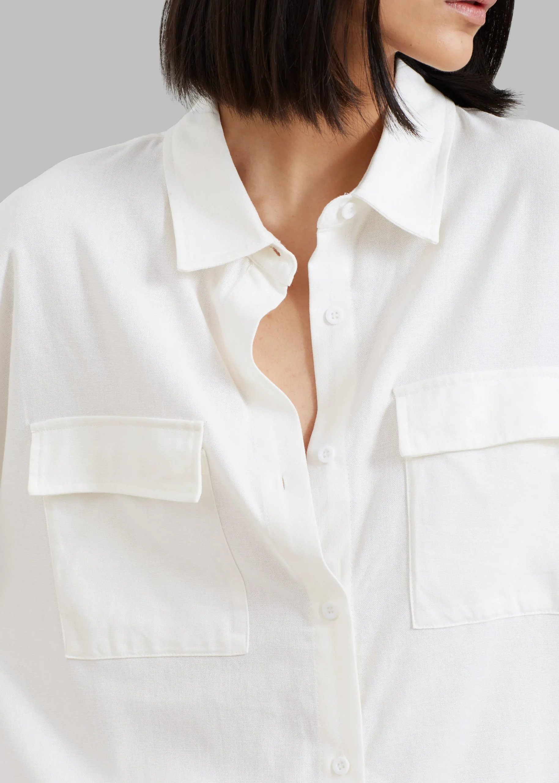 The Frankie Shop Solaqua The Pocket Shirt Ivory Discount