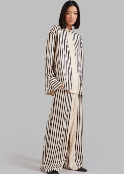 The Frankie Shop Solaqua The Resort Pant Ecru With Black Stripes Best