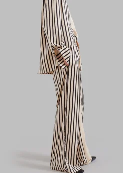 The Frankie Shop Solaqua The Resort Pant Ecru With Black Stripes Best