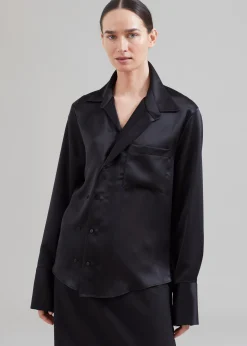 The Frankie Shop Sree Silky Shirt Black Clearance