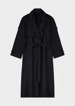 The Frankie Shop Suzanne Trench Coat Black
