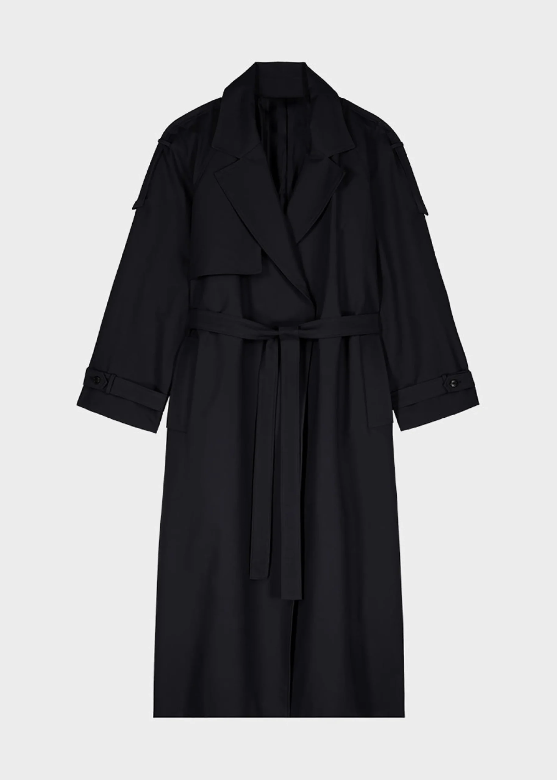 The Frankie Shop Suzanne Trench Coat Black