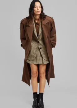 The Frankie Shop Suzanne Trench Coat Brown