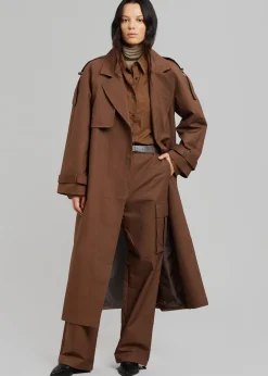 The Frankie Shop Suzanne Trench Coat Brown