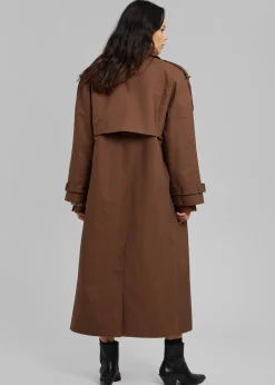 The Frankie Shop Suzanne Trench Coat Brown