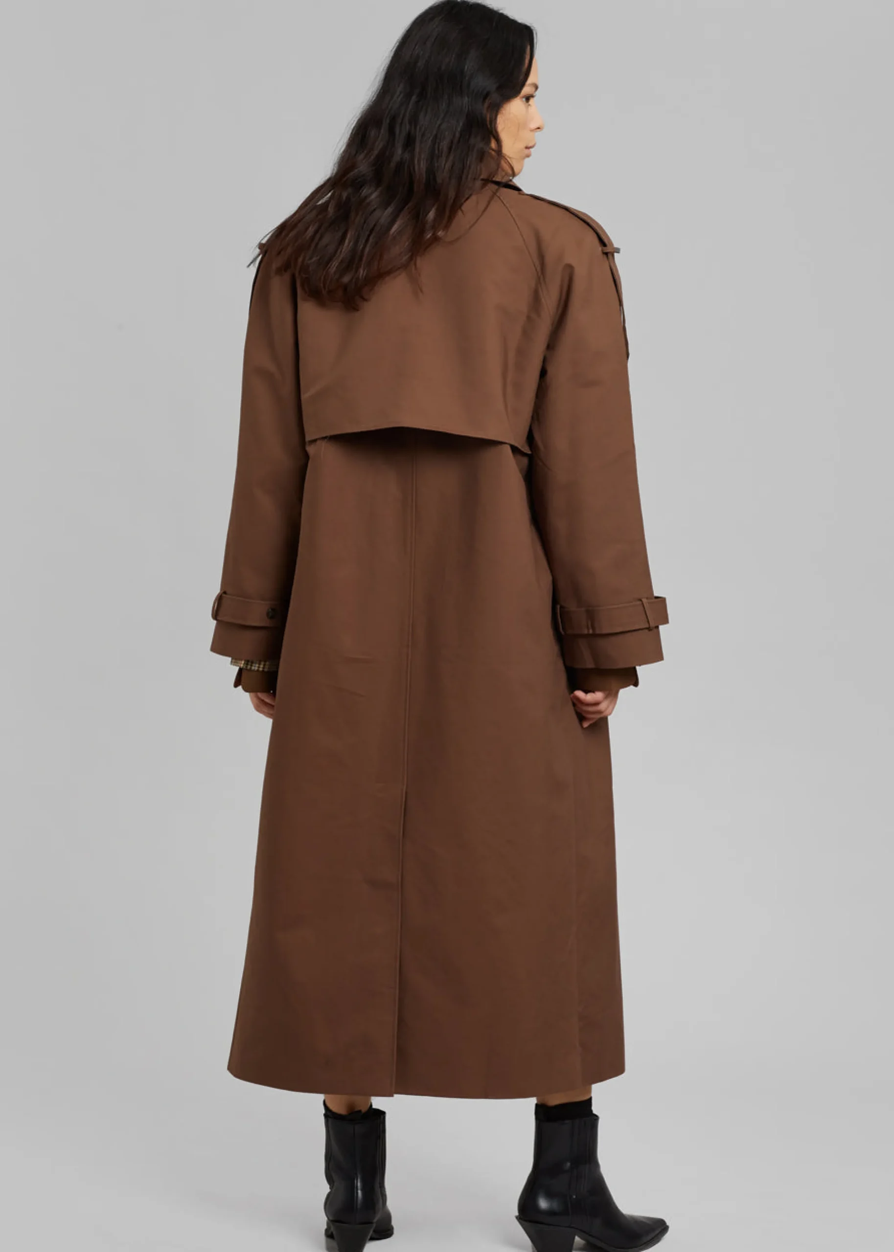 The Frankie Shop Suzanne Trench Coat Brown