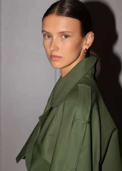 The Frankie Shop Suzanne Trench Coat Olive Outlet