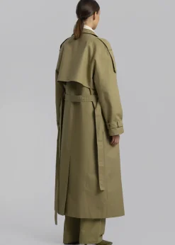 The Frankie Shop Suzanne Trench Coat Khaki Hot