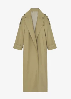 The Frankie Shop Suzanne Trench Coat Khaki Hot