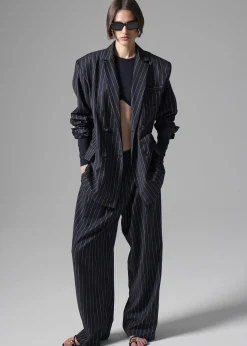 The Frankie Shop Sybil Blazer Black Pinstripe Clearance