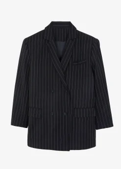 The Frankie Shop Sybil Blazer Black Pinstripe Clearance