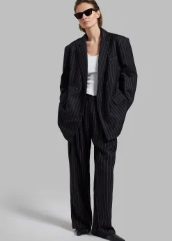 The Frankie Shop Sybil Blazer Black Pinstripe Clearance