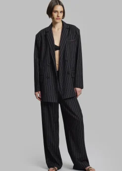 The Frankie Shop Sybil Blazer Black Pinstripe Clearance