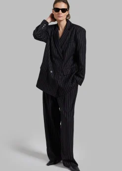 The Frankie Shop Sybil Blazer Black Pinstripe Clearance