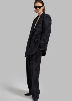 The Frankie Shop Sybil Blazer Black Pinstripe Clearance