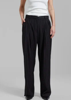 The Frankie Shop Sybil Trousers Black Pinstripe Online