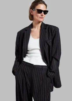 The Frankie Shop Sybil Trousers Black Pinstripe Online