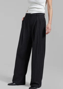 The Frankie Shop Sybil Trousers Black Pinstripe Online