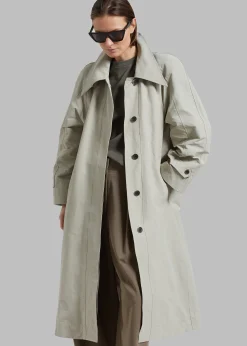 The Frankie Shop Tal Trench Coat Pale Khaki Outlet