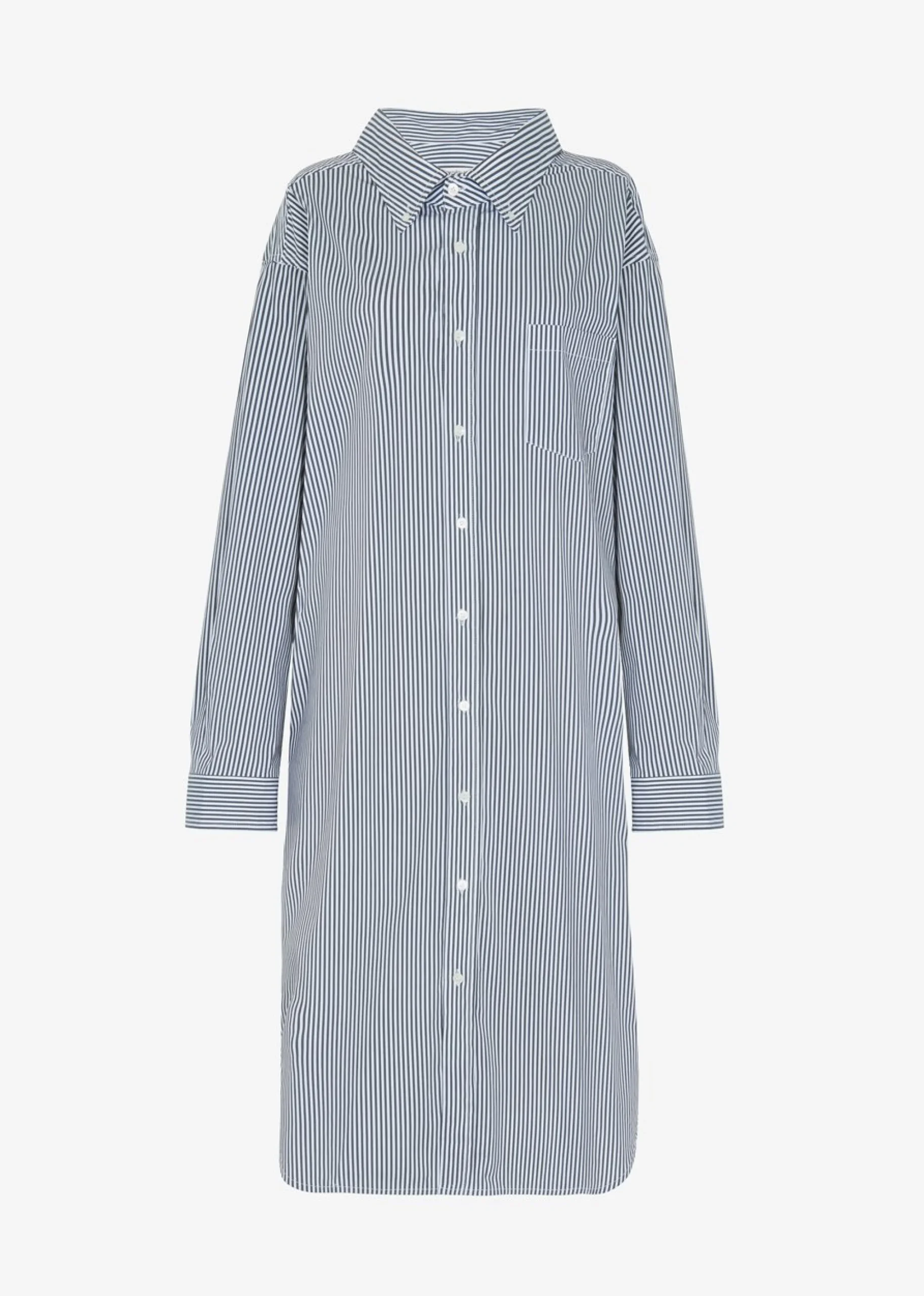 The Frankie Shop Talia Shirt Dress Black/White Stripe Clearance