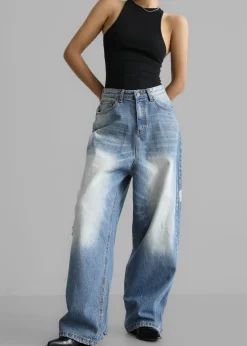 The Frankie Shop Tanner Bleach Jeans Worn Wash Clearance