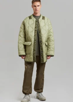 The Frankie Shop Ted Quilted Jacket Moss Green Clearance
